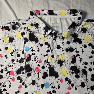 Obnoxious Golf Polo Shirt Mens 4XL Performance  Paint Splatter Stretch